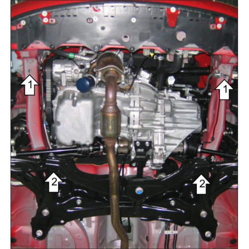 Защита Картера двигателя, КПП MOTODOR для Toyota Yaris 2005-2009, Сталь 2 мм - Арт. 2555